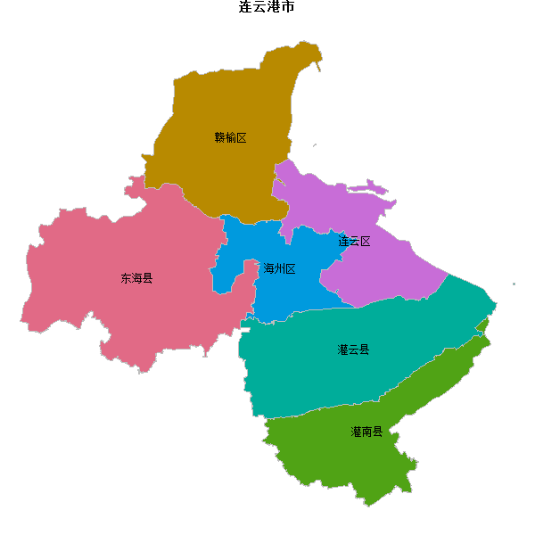 连云港市地图shp数据WGS84坐标系.shp