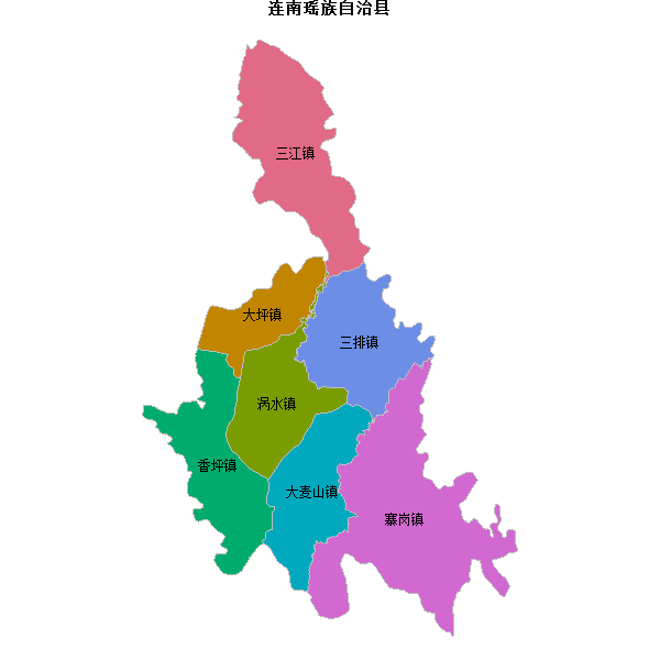 连南瑶族自治县乡镇地图shp数据WGS84坐标系.shp