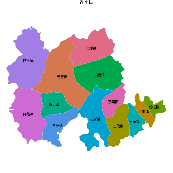 连平县乡镇地图shp数据WGS84坐标系.shp