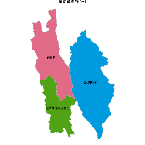 迪庆藏族自治州地图shp数据WGS84坐标系.shp