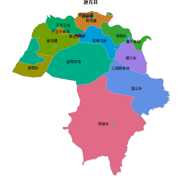 逊克县乡镇地图shp数据WGS84坐标系.shp