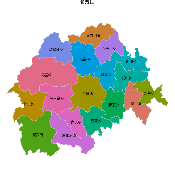 通渭县乡镇地图shp数据WGS84坐标系.shp