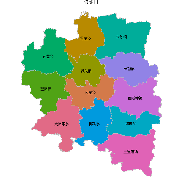 通许县乡镇地图DWG数据WGS84坐标系.DWG