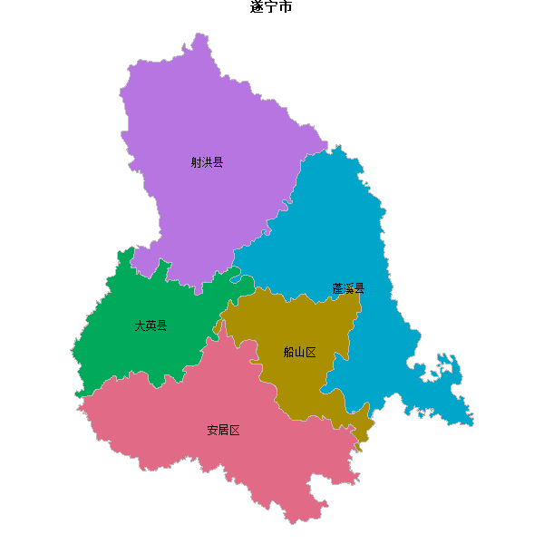 遂宁市地图shp数据WGS84坐标系.shp