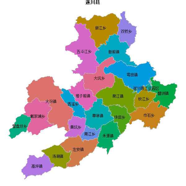 遂川县乡镇地图shp数据WGS84坐标系.shp