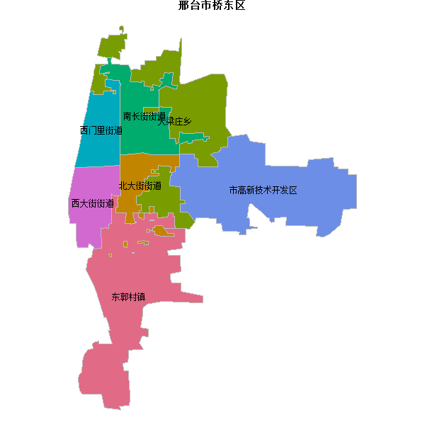 邢台市桥东区乡镇地图shp数据WGS84坐标系.shp