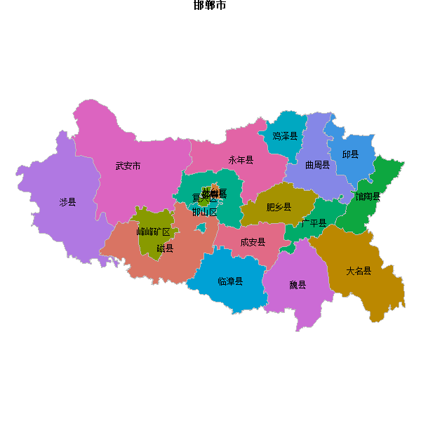 邯郸市地图shp数据WGS84坐标系.shp