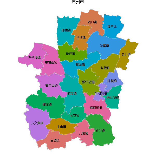 邳州市乡镇地图shp数据WGS84坐标系.shp