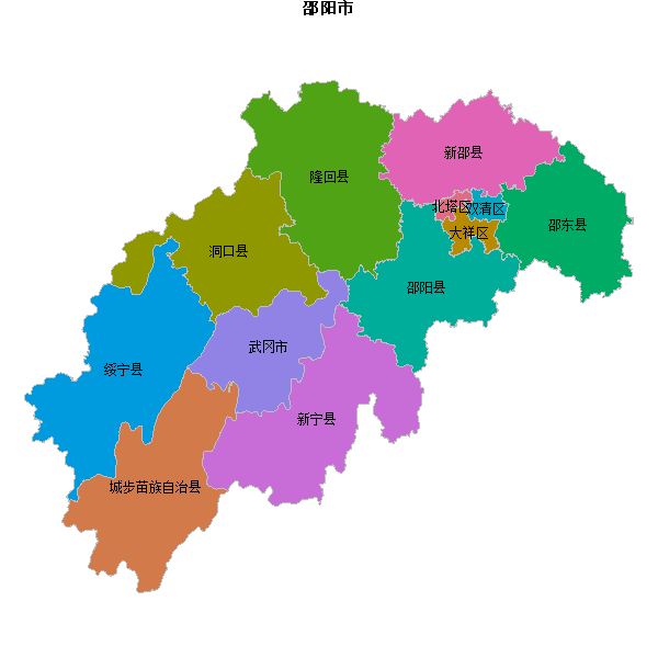 邵阳市地图shp数据WGS84坐标系.shp