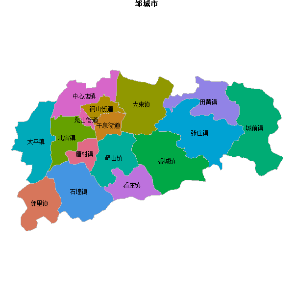 邹城市乡镇地图shp数据WGS84坐标系.shp