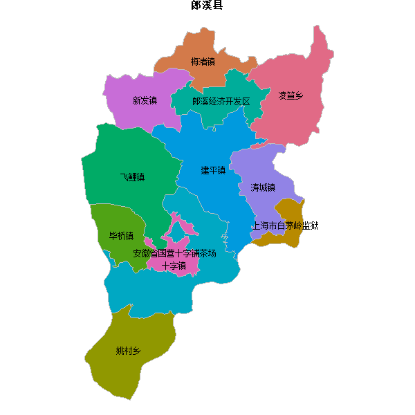 郎溪县乡镇地图shp数据WGS84坐标系.shp