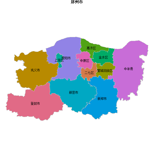 郑州市地图shp数据WGS84坐标系.shp