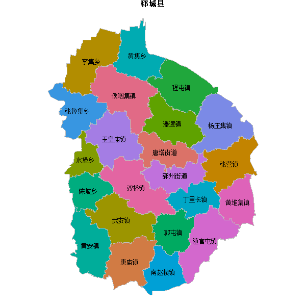 郓城县乡镇地图shp数据WGS84坐标系.shp