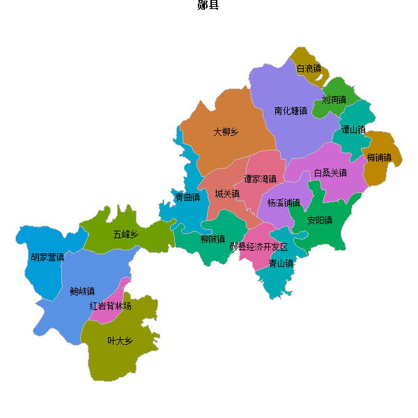 郧县乡镇地图shp数据WGS84坐标系.shp