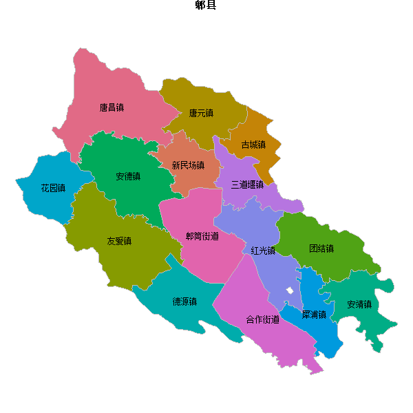 郫县乡镇地图shp数据WGS84坐标系.shp