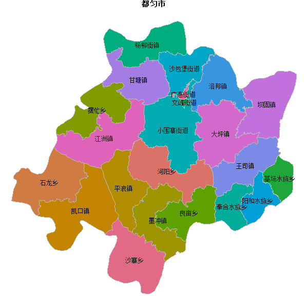 都匀市乡镇地图shp数据WGS84坐标系.shp