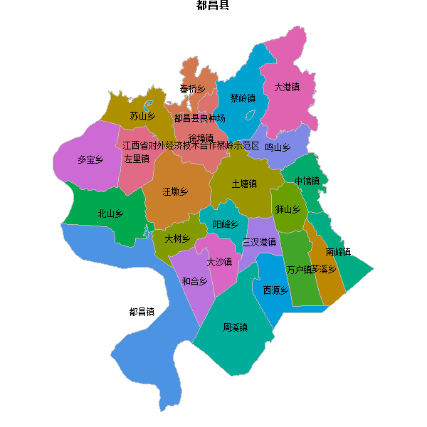 都昌县乡镇地图shp数据WGS84坐标系.shp