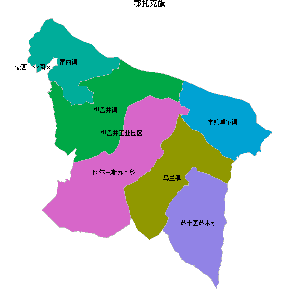 鄂托克旗乡镇地图shp数据WGS84坐标系.shp