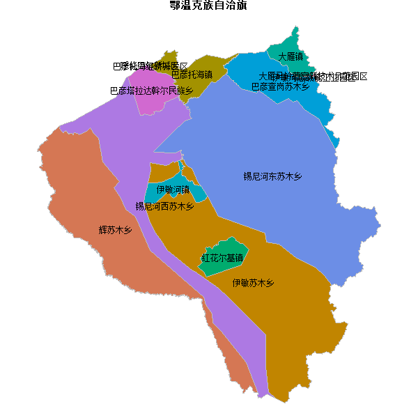 鄂温克族自治旗乡镇地图shp数据WGS84坐标系.shp