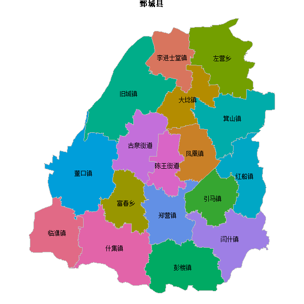 鄄城县乡镇地图shp数据WGS84坐标系.shp
