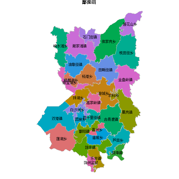 鄱阳县乡镇地图shp数据WGS84坐标系.shp