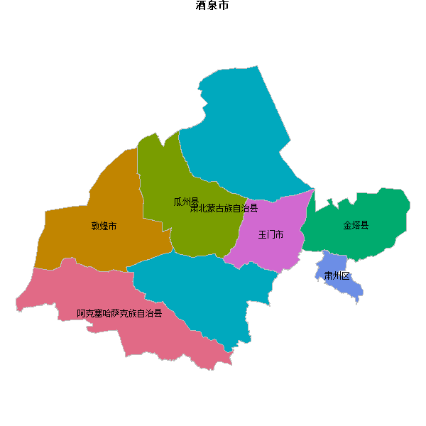酒泉市地图shp数据WGS84坐标系.shp