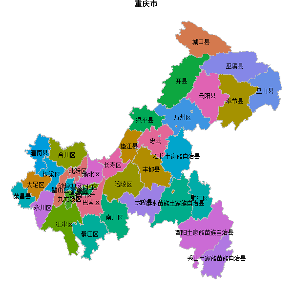 重庆市地图shp数据WGS84坐标系.shp