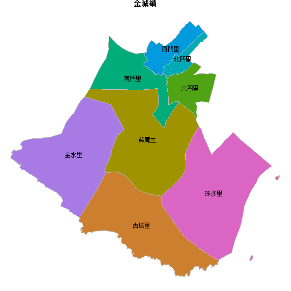 金城鎮乡镇地图shp数据WGS84坐标系.shp