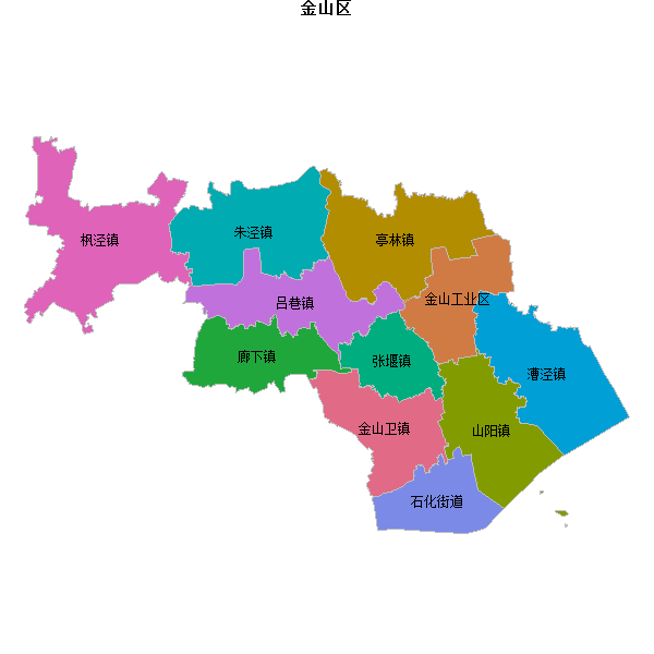 金山区乡镇地图shp数据WGS84坐标系.shp