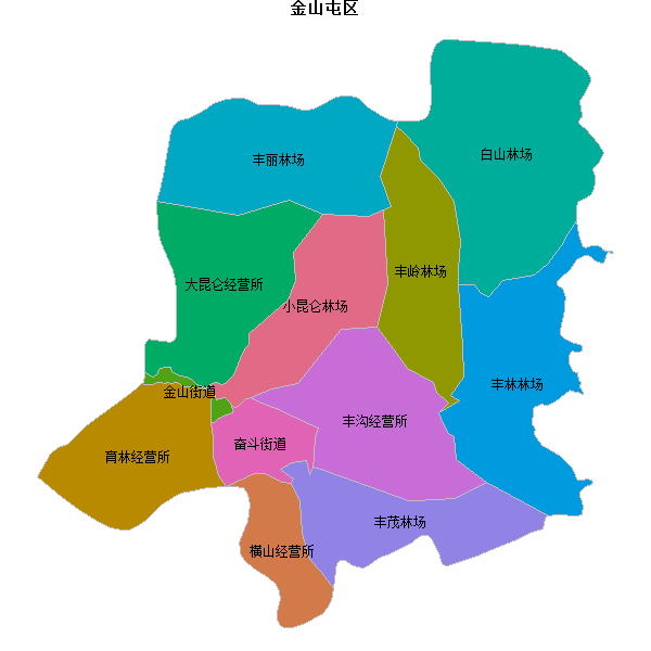 金山屯区乡镇地图shp数据WGS84坐标系.shp