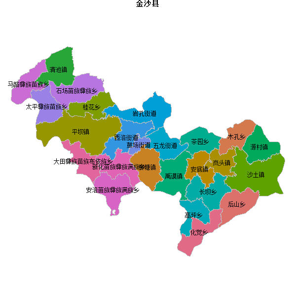 金沙县乡镇地图shp数据WGS84坐标系.shp