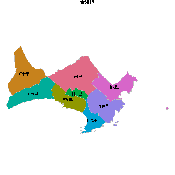 金湖鎮乡镇地图shp数据WGS84坐标系.shp
