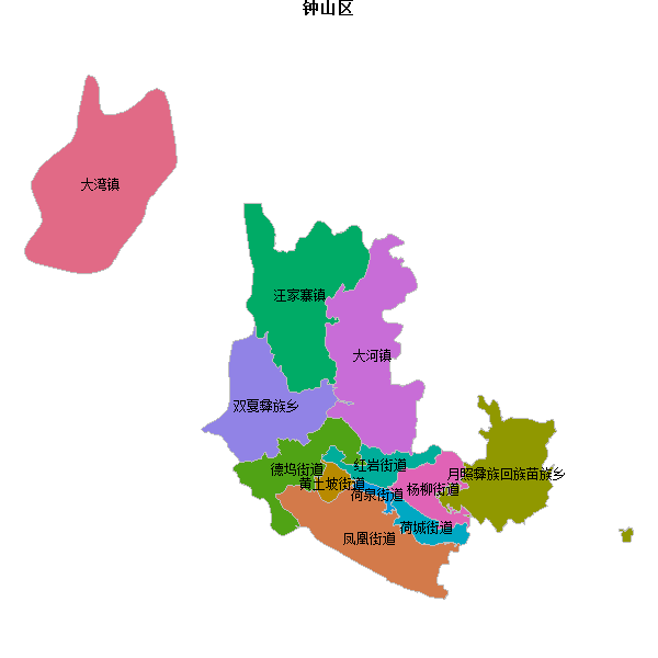 钟山区乡镇地图shp数据WGS84坐标系.shp