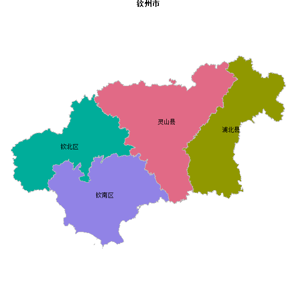 钦州市地图shp数据WGS84坐标系.shp