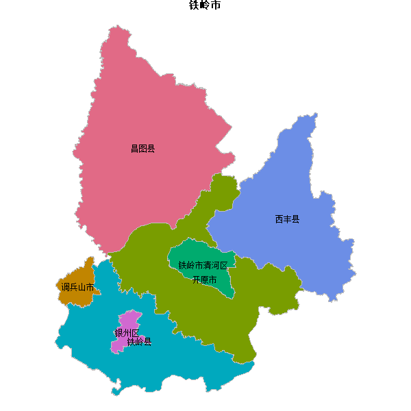 铁岭市地图shp数据WGS84坐标系.shp