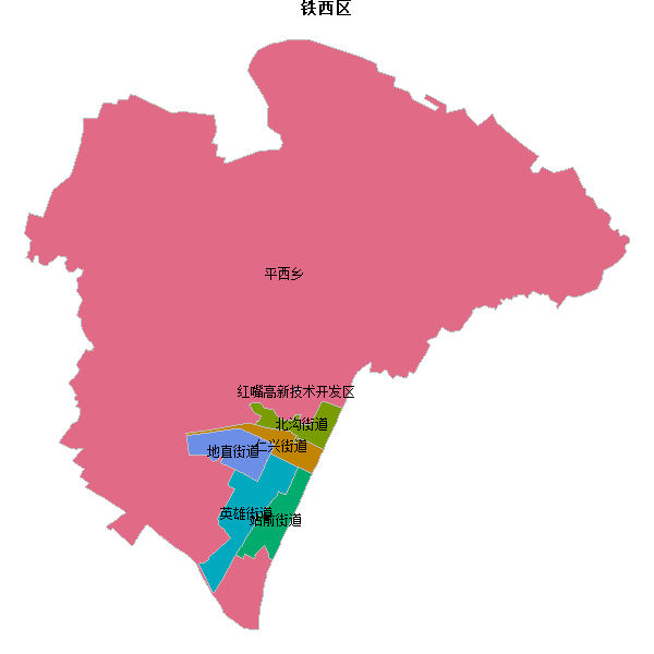 铁西区乡镇地图shp数据WGS84坐标系.shp