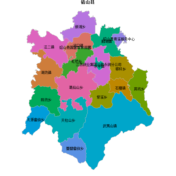 铅山县乡镇地图shp数据WGS84坐标系.shp