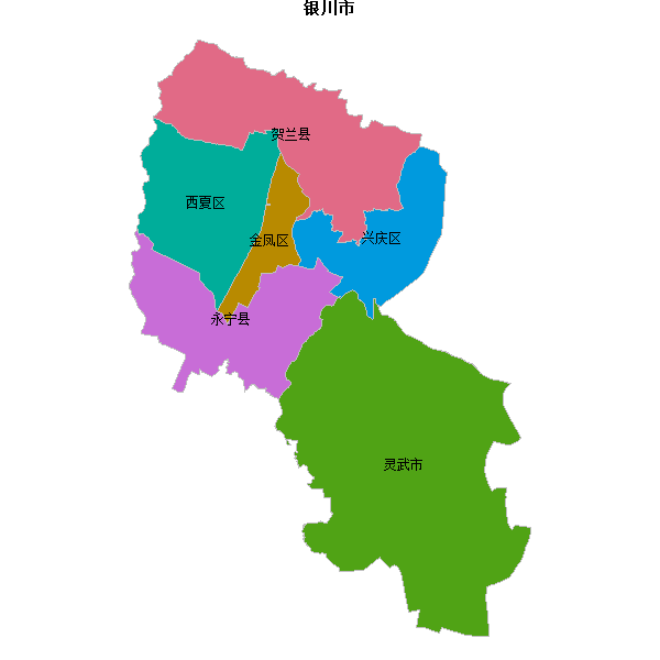 银川市地图shp数据WGS84坐标系.shp