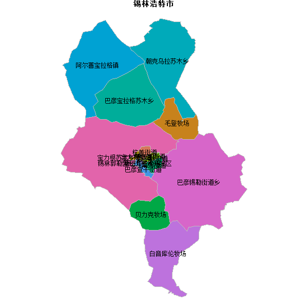 锡林浩特市乡镇地图shp数据WGS84坐标系.shp