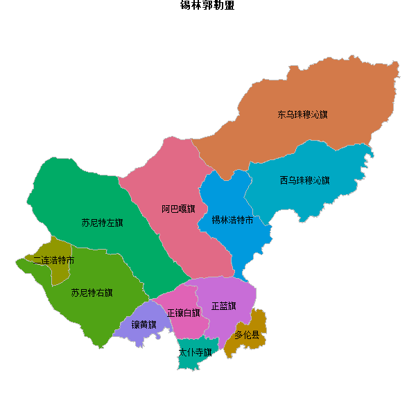 锡林郭勒盟地图shp数据WGS84坐标系.shp