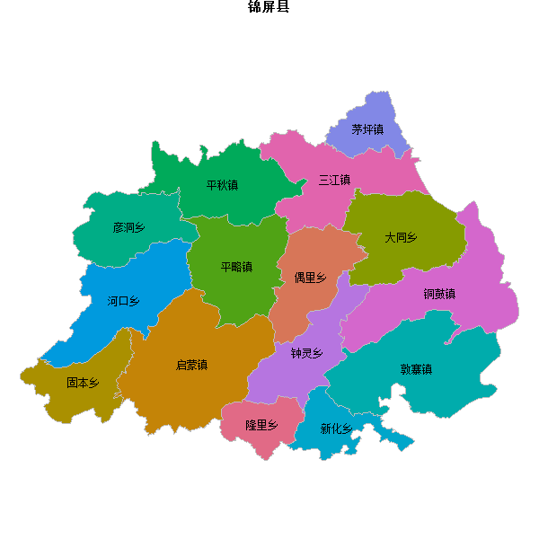 锦屏县乡镇地图shp数据WGS84坐标系.shp