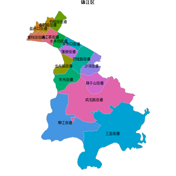 锦江区乡镇地图shp数据WGS84坐标系.shp