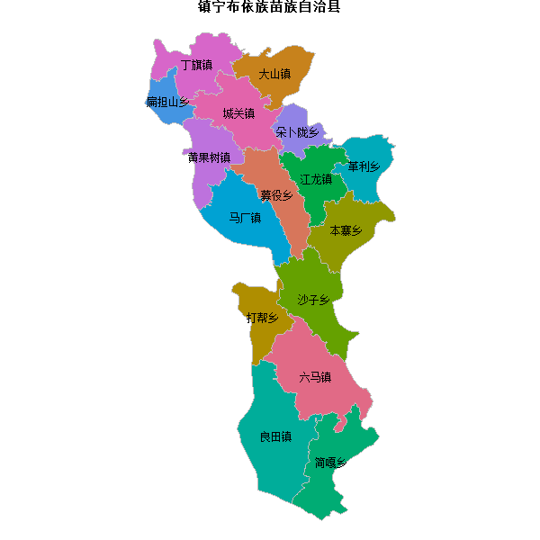 镇宁布依族苗族自治县乡镇地图shp数据WGS84坐标系.shp