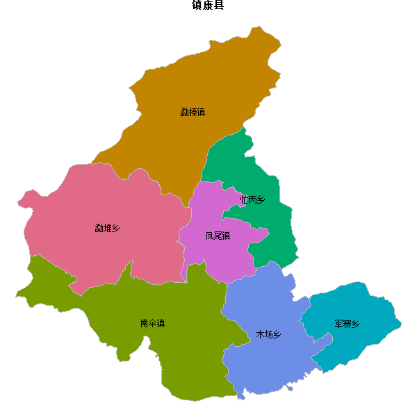 镇康县乡镇地图JSON数据WGS84坐标系.json