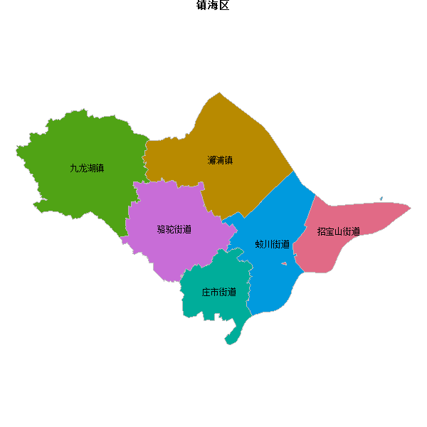 镇海区乡镇地图shp数据WGS84坐标系.shp