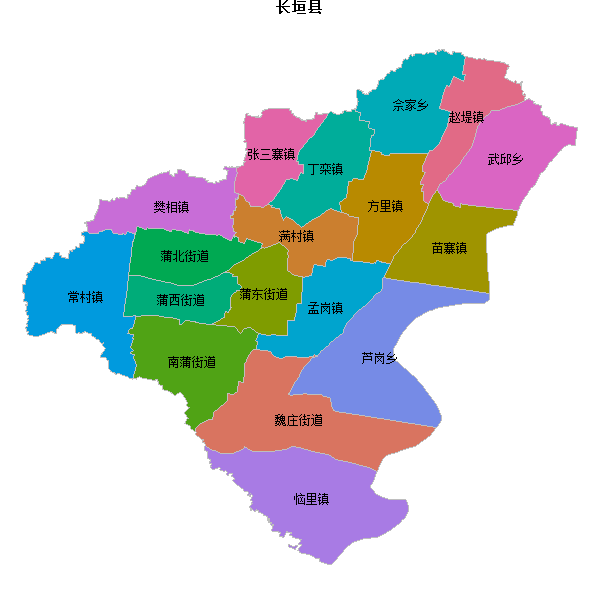 长垣县乡镇地图shp数据WGS84坐标系.shp