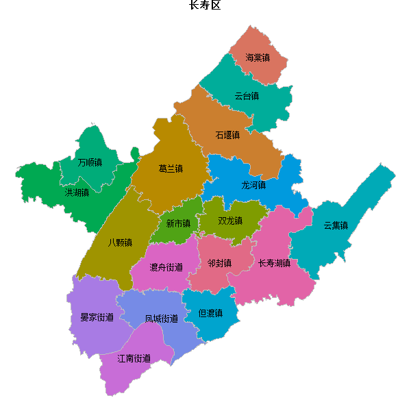 长寿区乡镇地图shp数据WGS84坐标系.shp