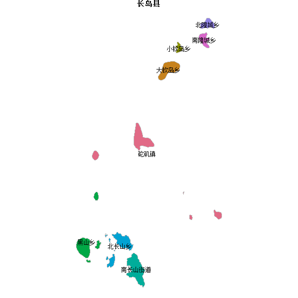 长岛县乡镇地图shp数据WGS84坐标系.shp