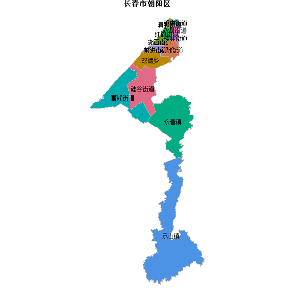 长春市朝阳区乡镇地图shp数据WGS84坐标系.shp