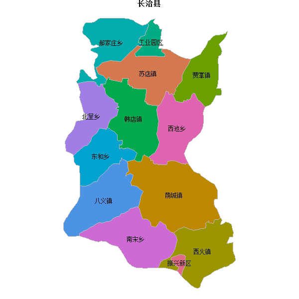 长治县乡镇地图shp数据WGS84坐标系.shp